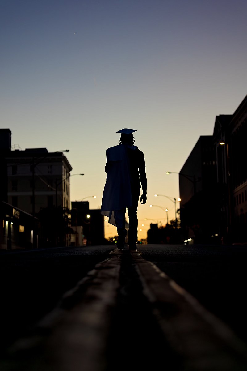 senior portrait golden hour gown Little Rock