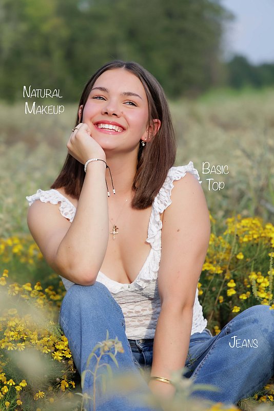 Senior portraits what to wear basic top jeans natural makeup liza jane photography