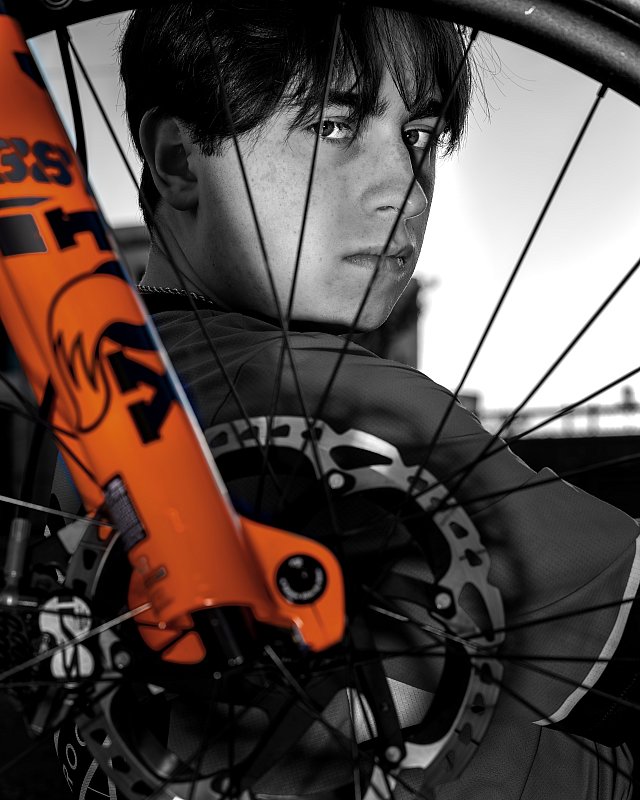 Senior Portrait and his racing bike Little Rock, Arkansas Liza Jane Photography